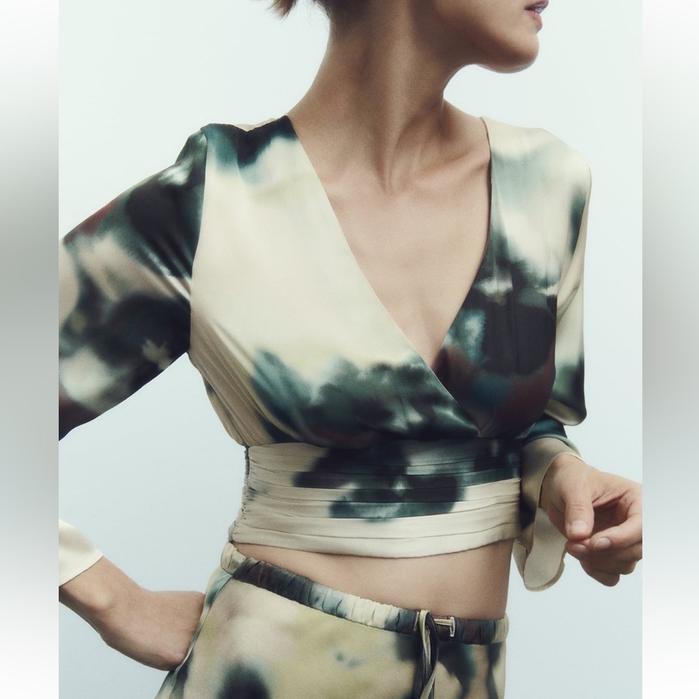 Zara Multicolor Tie-Dye Crop Top